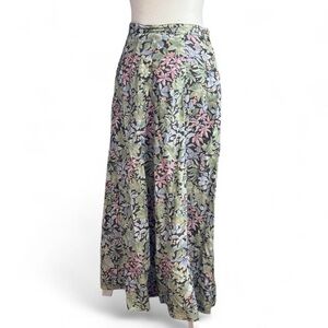 Vintage Floral Paisley Midi Skirt Size 6 Button Detail